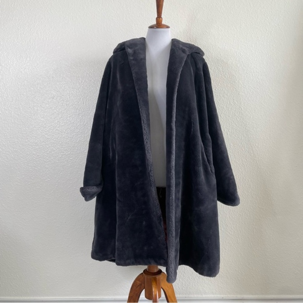 The Higbee Company Vintage Faux Fur Long Coat Wmns Large Luxury Hand Tailored